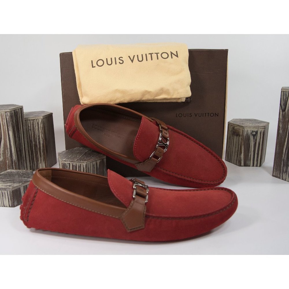 Louis Vuitton Hockenheim Red Suede Loafer Moccasin